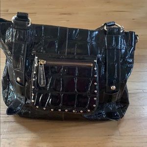 Maxx New York black patent handbag